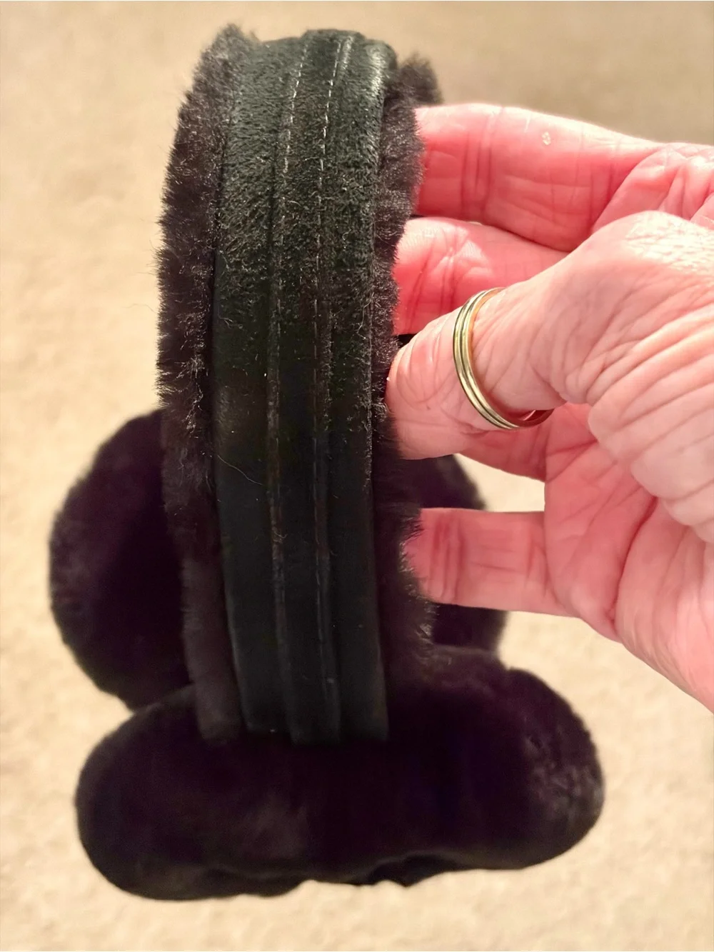UGG Black Faux Fur Headband Ear Warmer